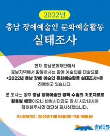 충남문화재단 <2022년 충남 장애예술인 실태조사>